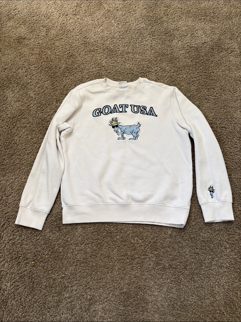 White GOAT USA Crewneck Sweater